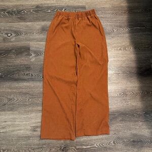 Rust Orange Wide-Leg Pants